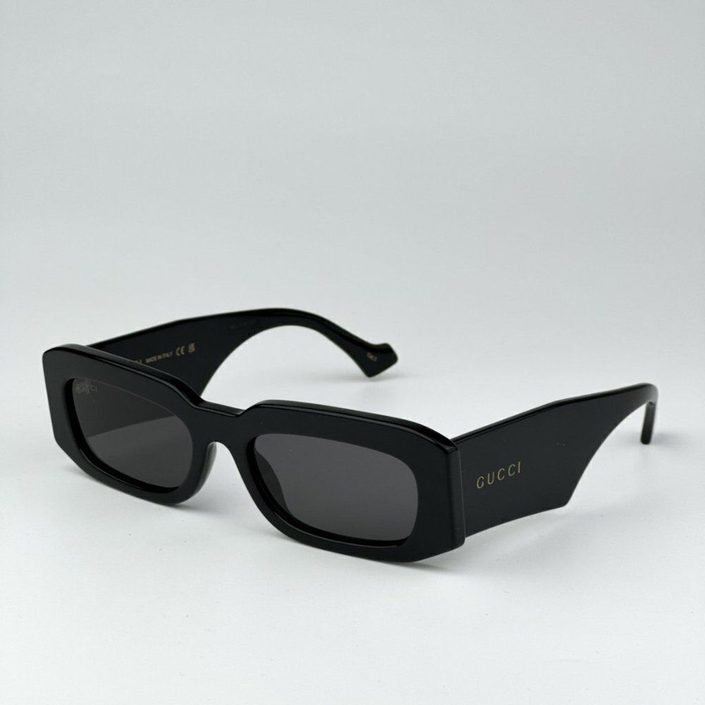 NEW Gucci GG1426S 001 Black Grey Unisex Rectangle Sunglasses GG 1426S